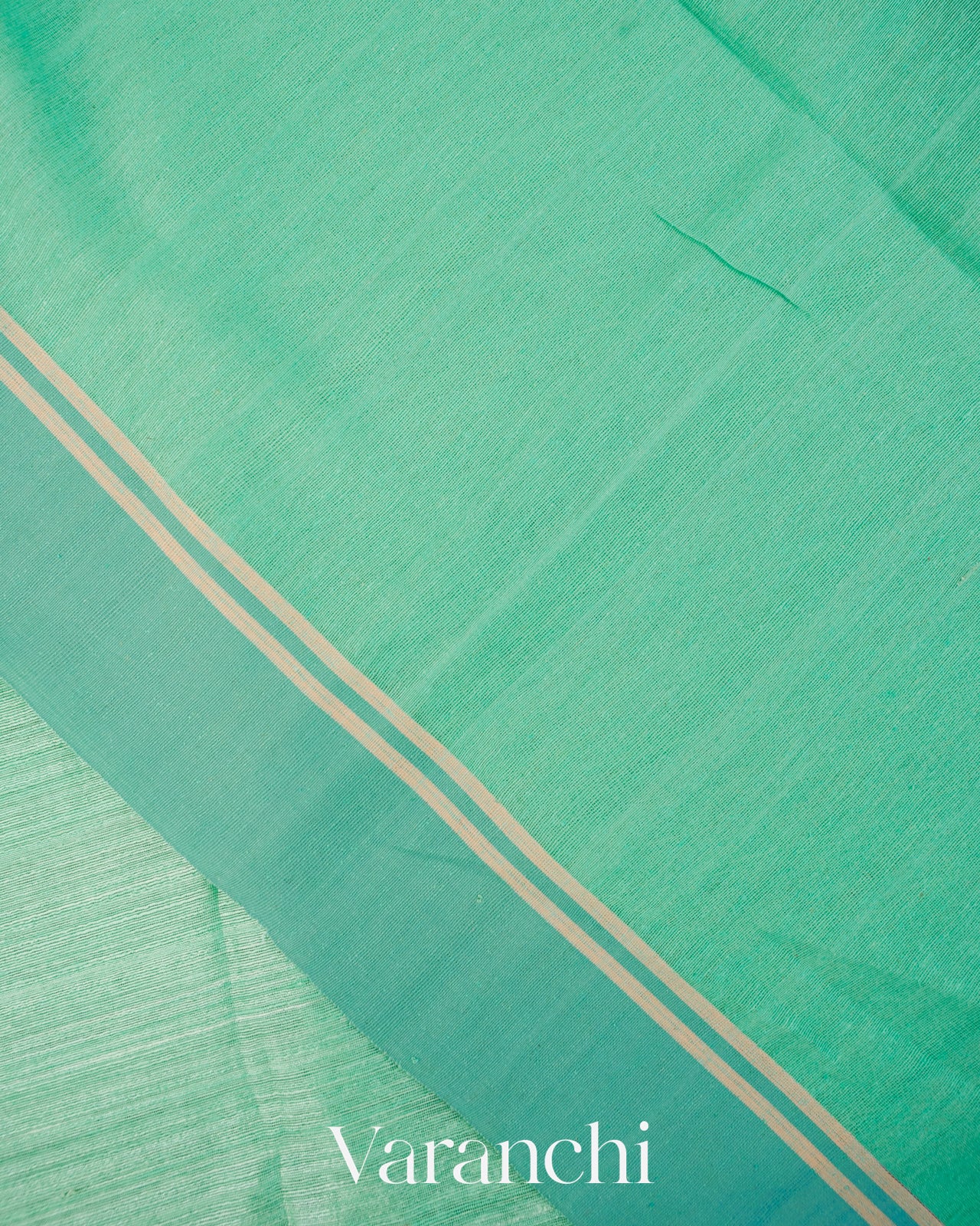 Sea Green Jamdani Pure Matka Tissue Silk Handloom Saree
