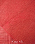 Coral Red Floral Jamdani Pure Matka Silk Handloom Saree