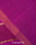 Magenta Jamdani Striped Pure Matka Silk Handloom Saree