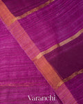 Magenta Jamdani Striped Pure Matka Silk Handloom Saree