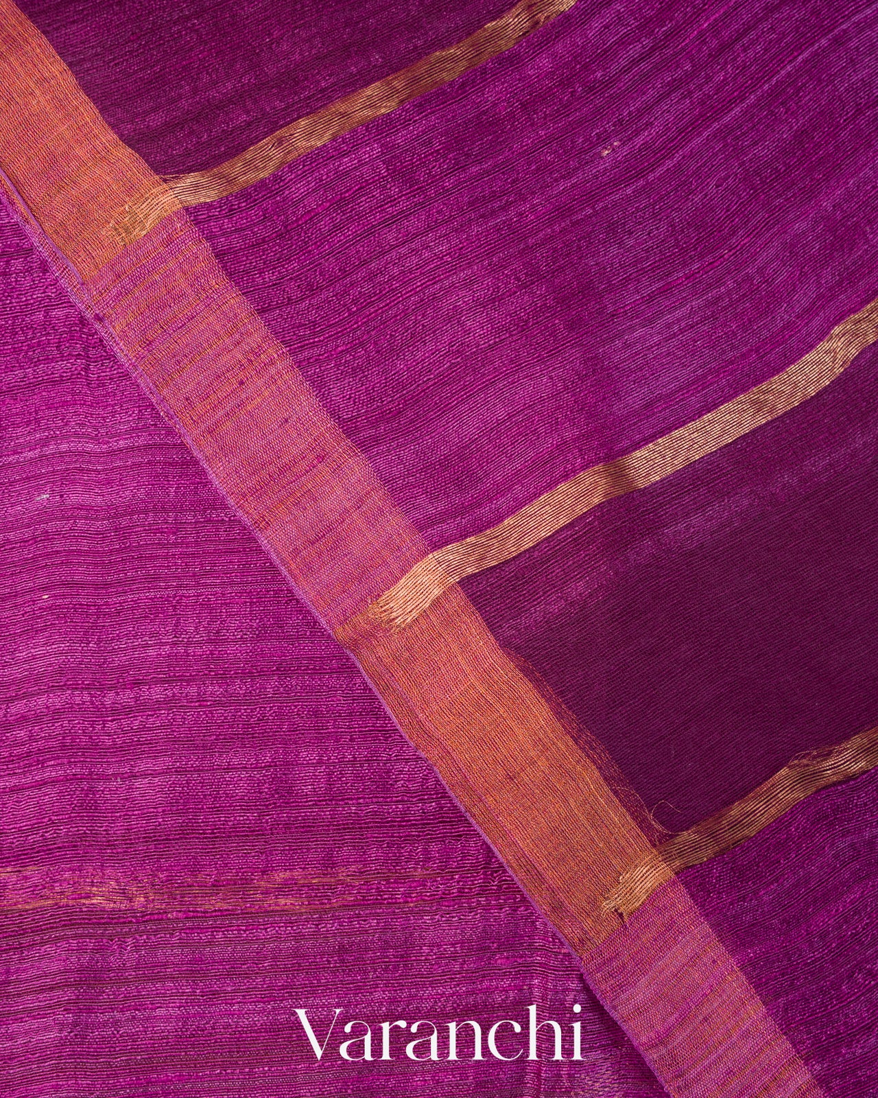 Magenta Jamdani Striped Pure Matka Silk Handloom Saree