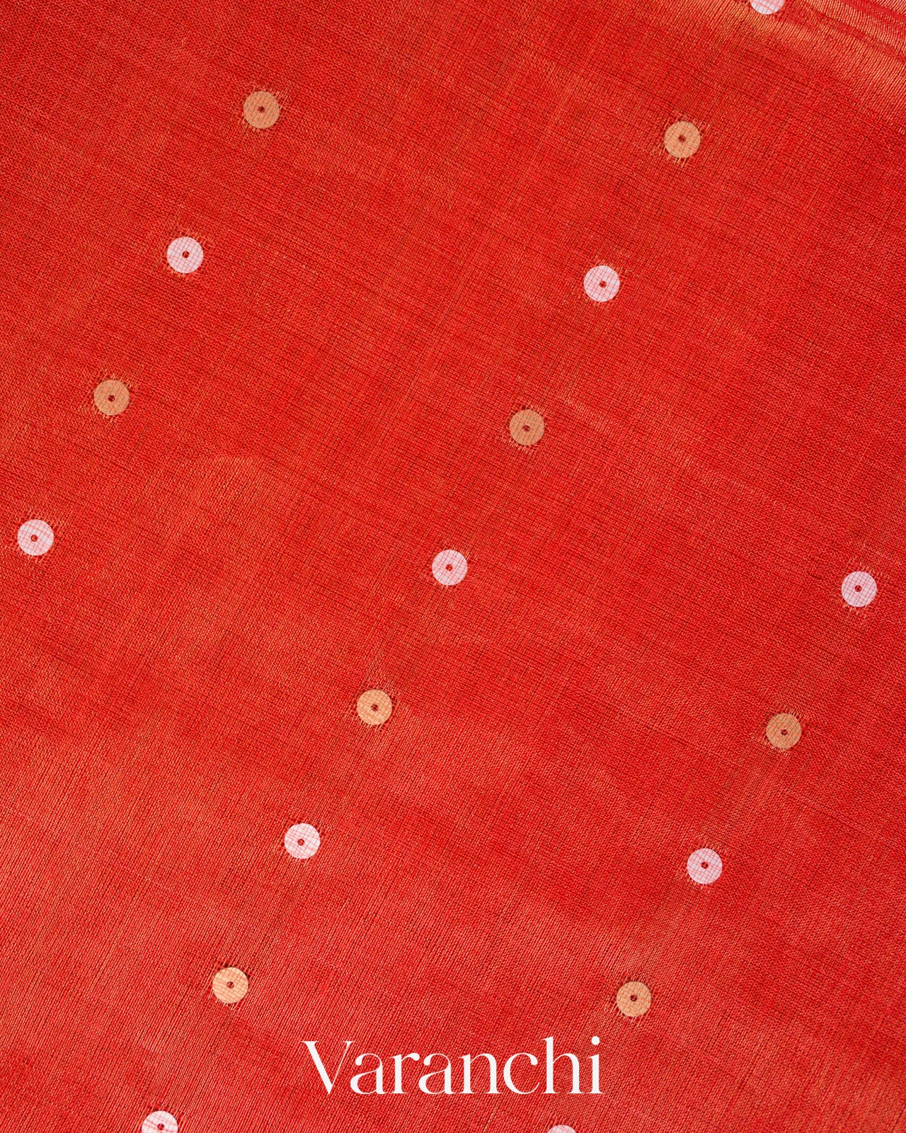 Tulip Red Sequence Jamdani Pure Matka Tissue Silk Handloom Saree