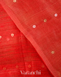 Tulip Red Sequence Jamdani Pure Matka Tissue Silk Handloom Saree