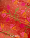 Tulip Red Sequence Jamdani Pure Matka Tissue Silk Handloom Saree