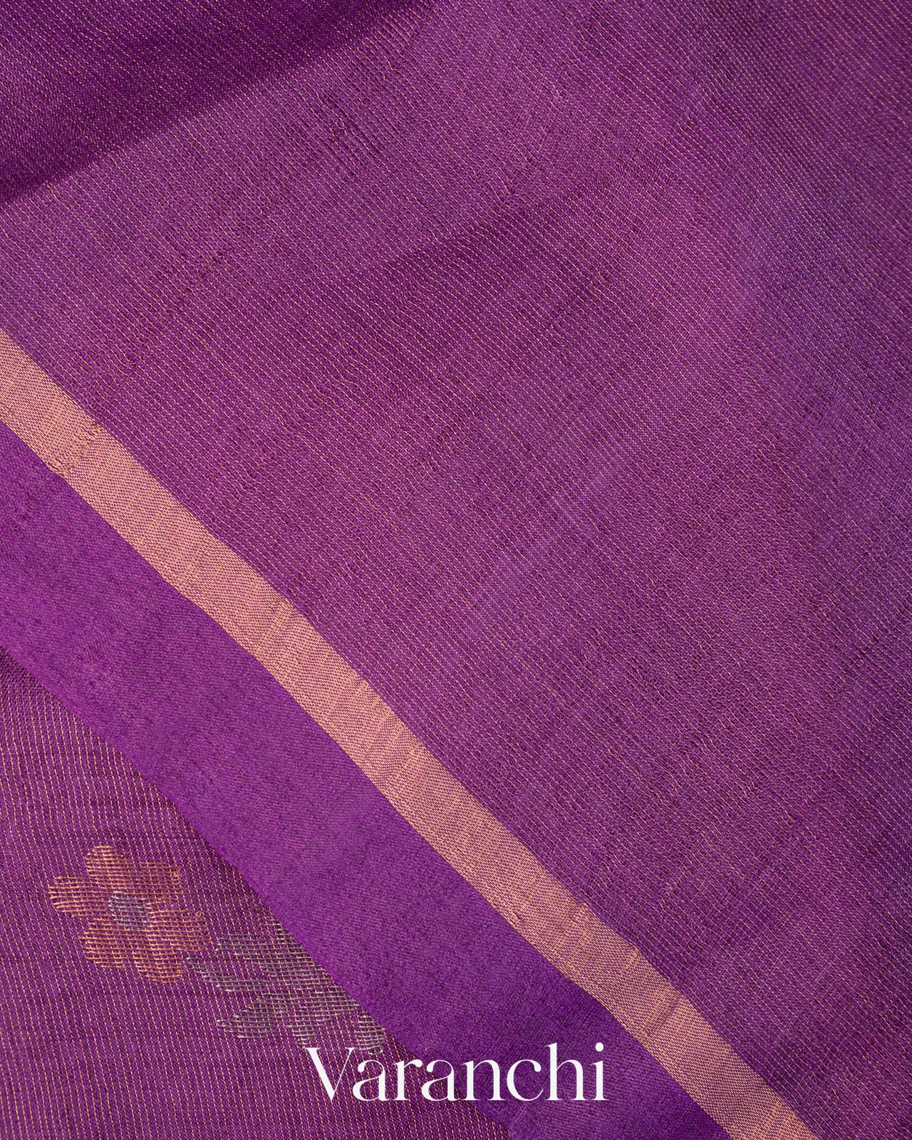 Purple Jamdani Pure Tussar Tissue Silk Handloom Saree