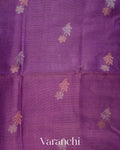 Purple Jamdani Pure Tussar Tissue Silk Handloom Saree