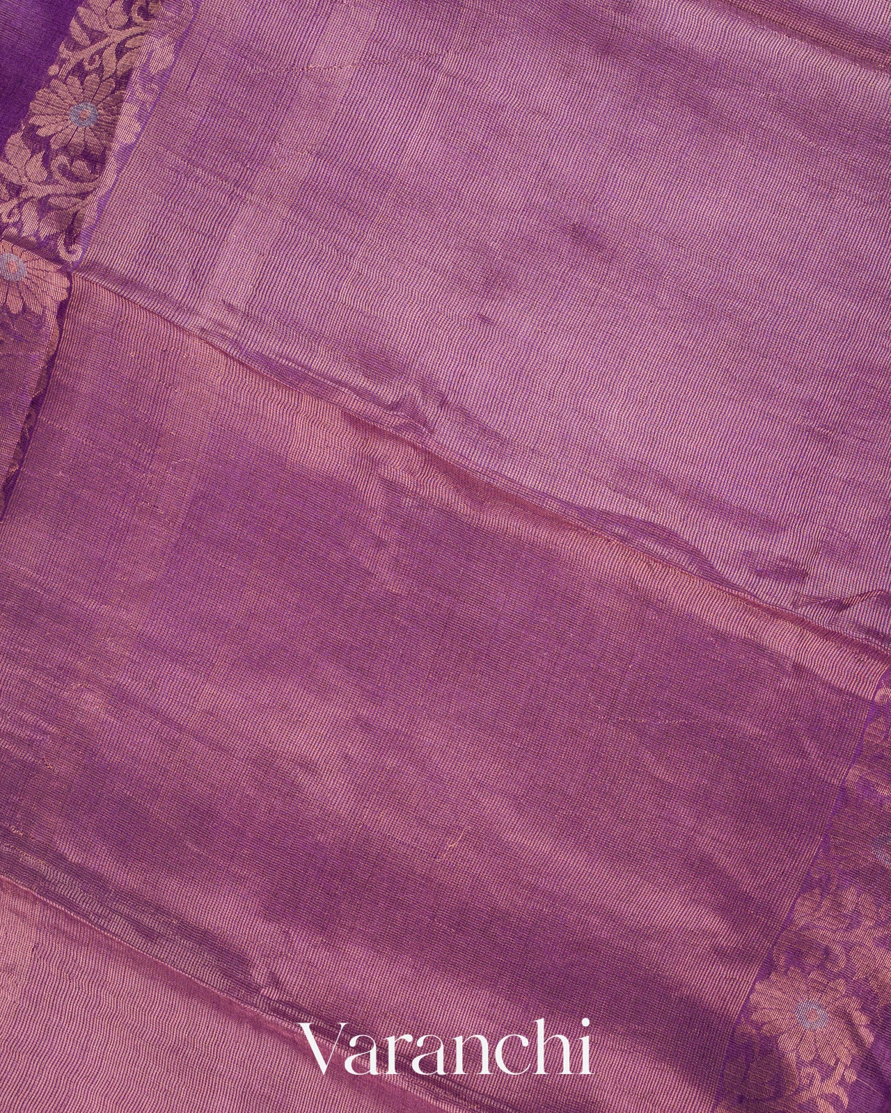 Purple Jamdani Pure Tussar Tissue Silk Handloom Saree