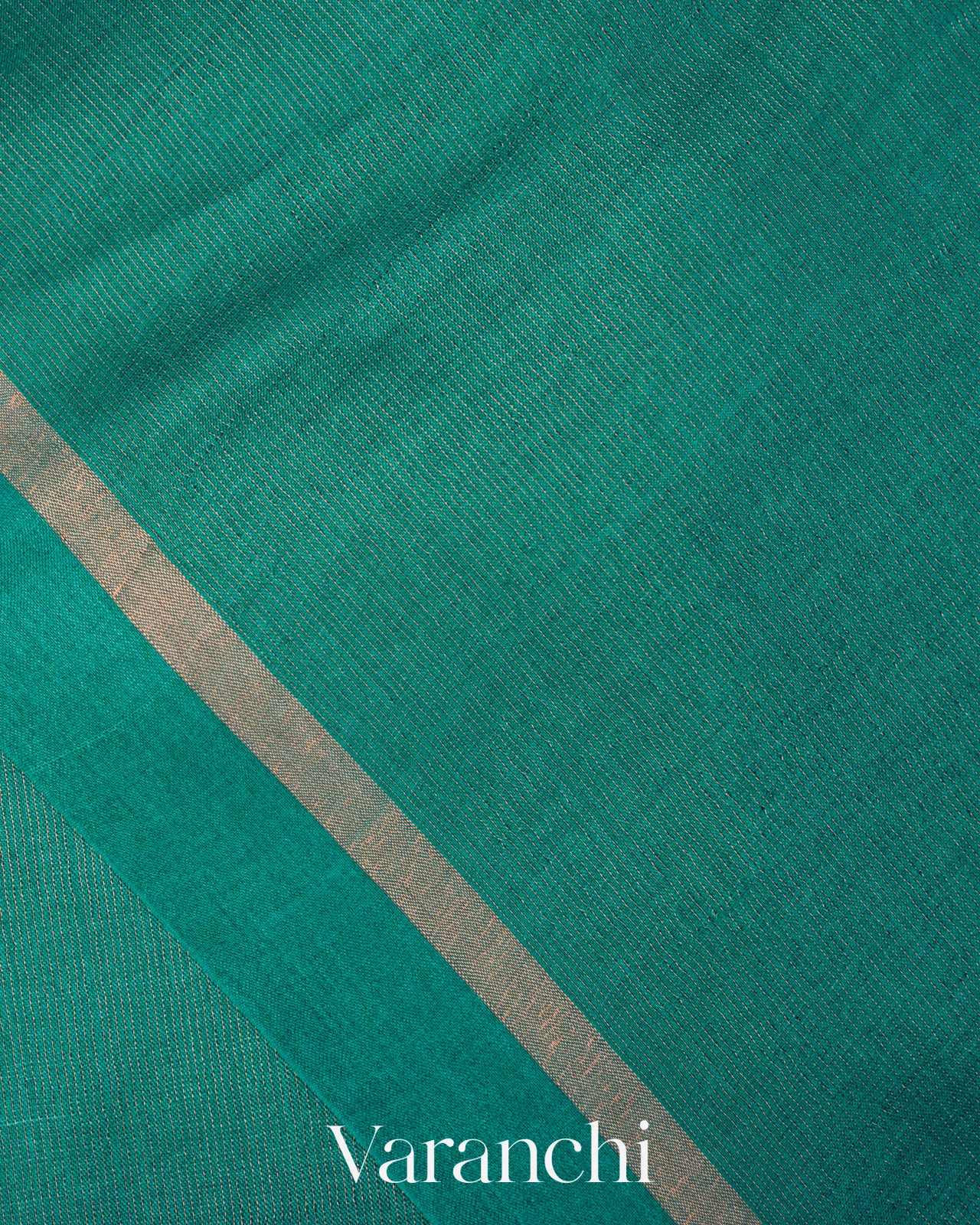 Teal Blue Jamdani Pure Tussar Tissue Silk Handloom Saree