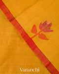 Mango Yellow Jamdani Pure Tussar Silk Handloom Saree