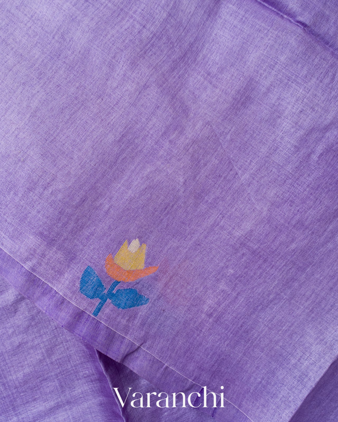 Lavender Jamdani Pure Tussar Silk Handloom Saree