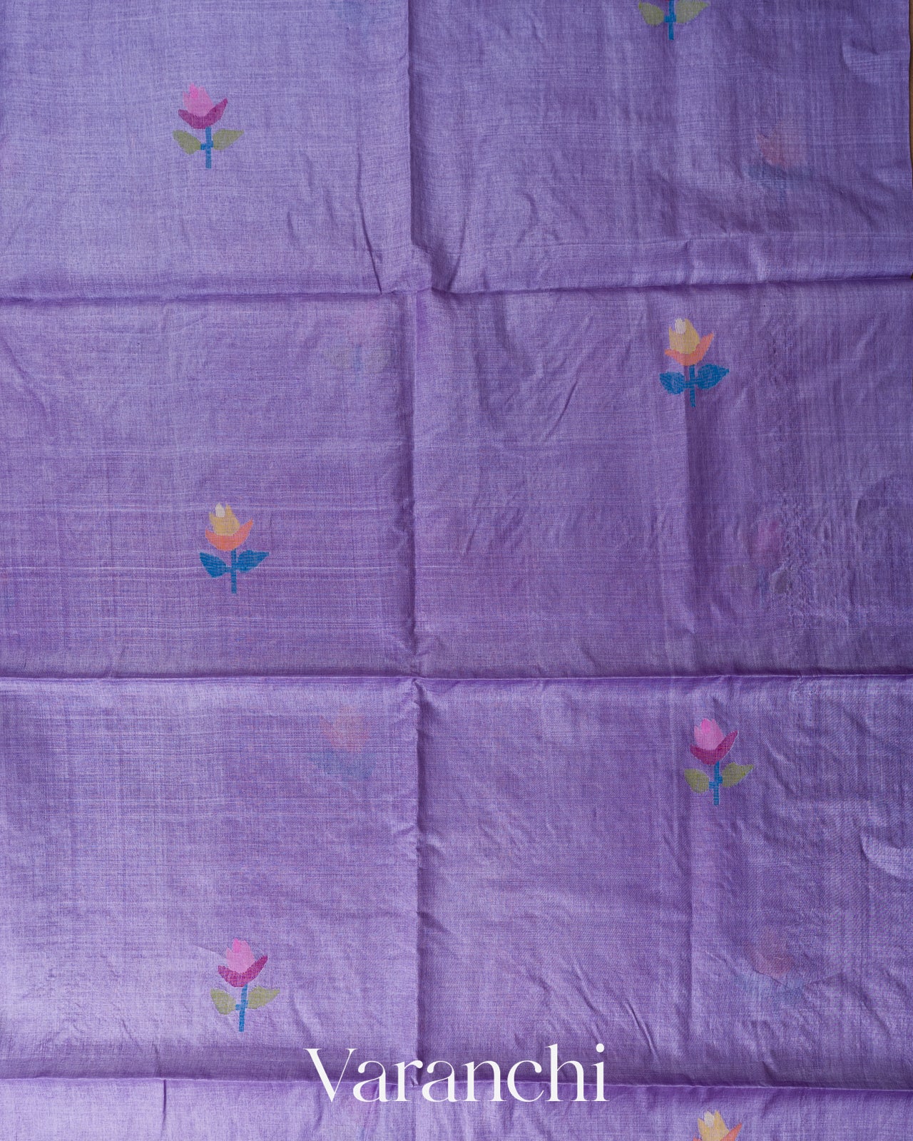 Lavender Jamdani Pure Tussar Silk Handloom Saree
