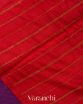 Purple Hand Brushed Pure Raw Silk Handloom Saree