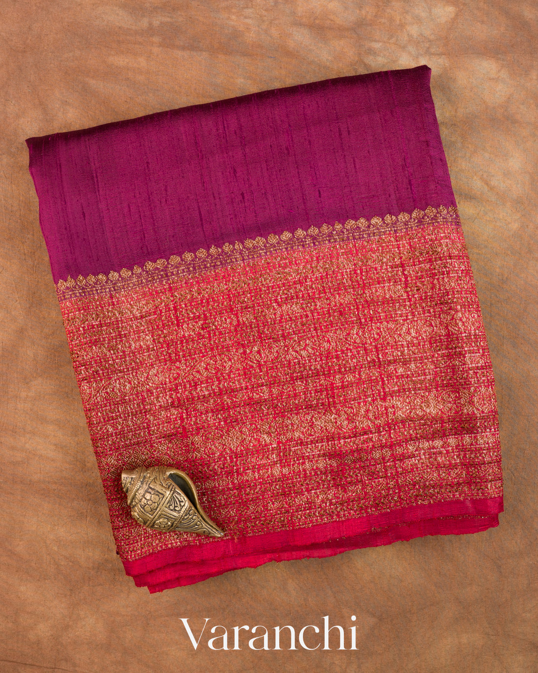 Deep Wine Pure Raw Silk Handloom Saree