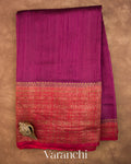 Deep Wine Pure Raw Silk Handloom Saree