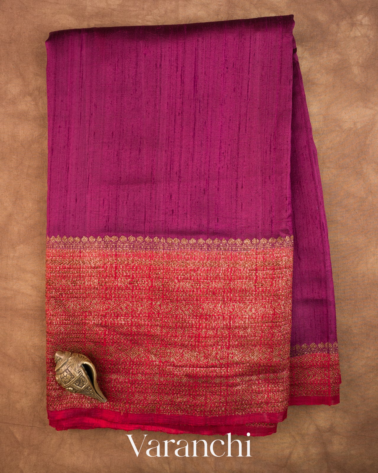 Deep Wine Pure Raw Silk Handloom Saree