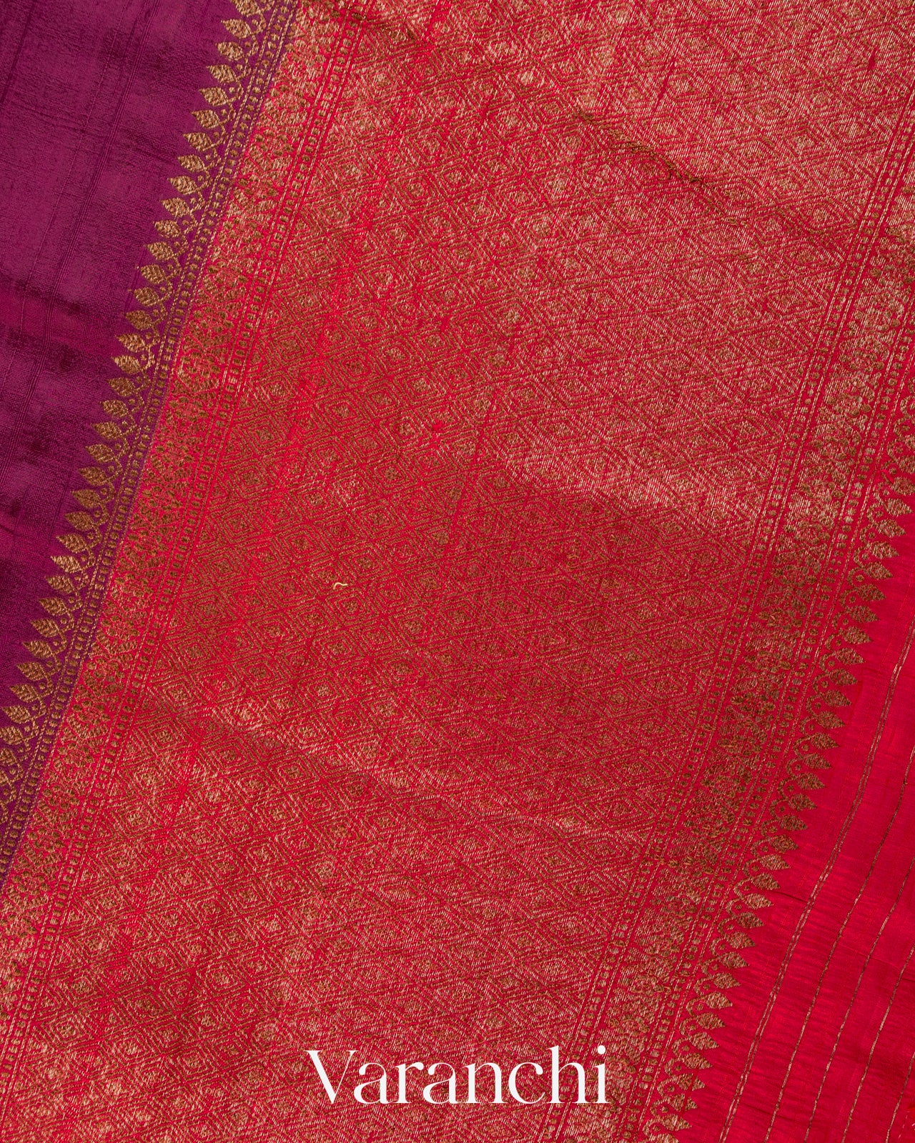 Deep Wine Pure Raw Silk Handloom Saree