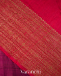Deep Wine Pure Raw Silk Handloom Saree