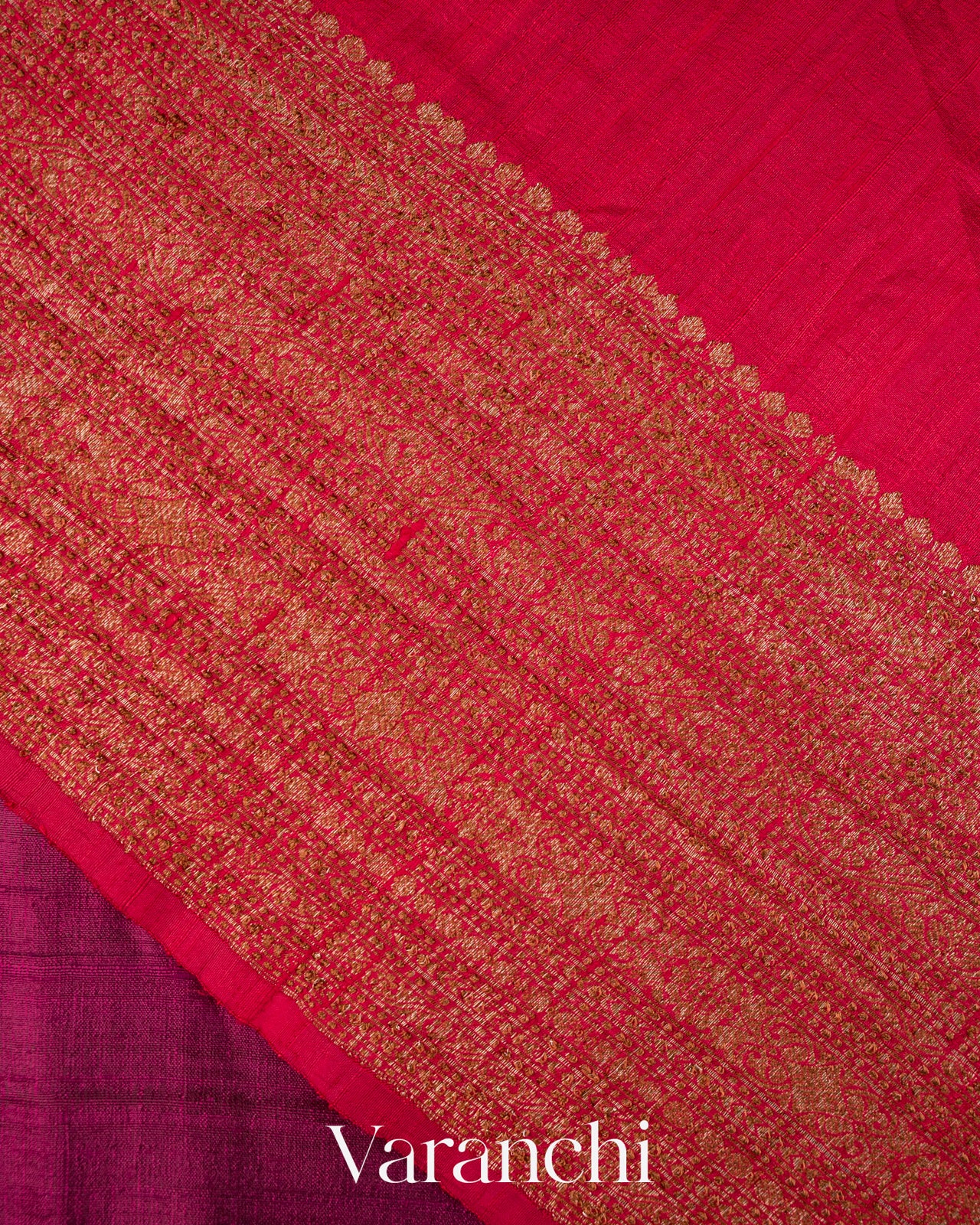Deep Wine Pure Raw Silk Handloom Saree