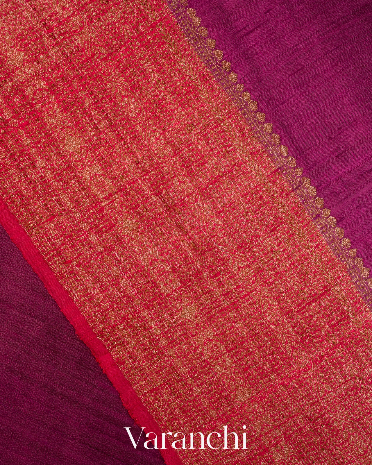 Deep Wine Pure Raw Silk Handloom Saree