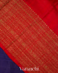 Navy Blue Pure Raw Silk Handloom Saree