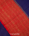 Navy Blue Pure Raw Silk Handloom Saree