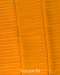 Marigold Orange Striped Pure Mysore Crepe Silk Saree