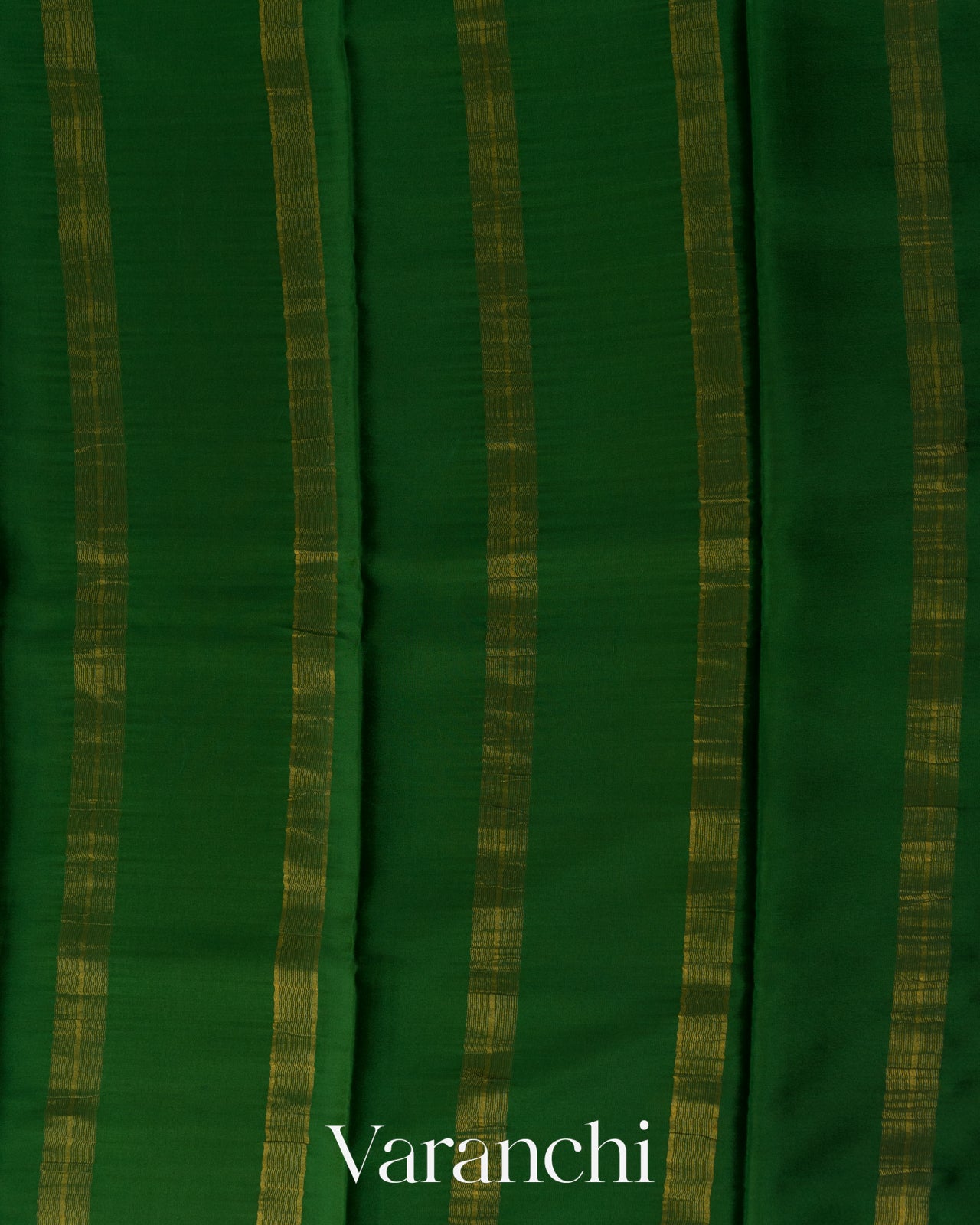 Marigold Orange Striped Pure Mysore Crepe Silk Saree