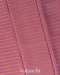 Baby Pink Striped Pure Mysore Crepe Silk Saree