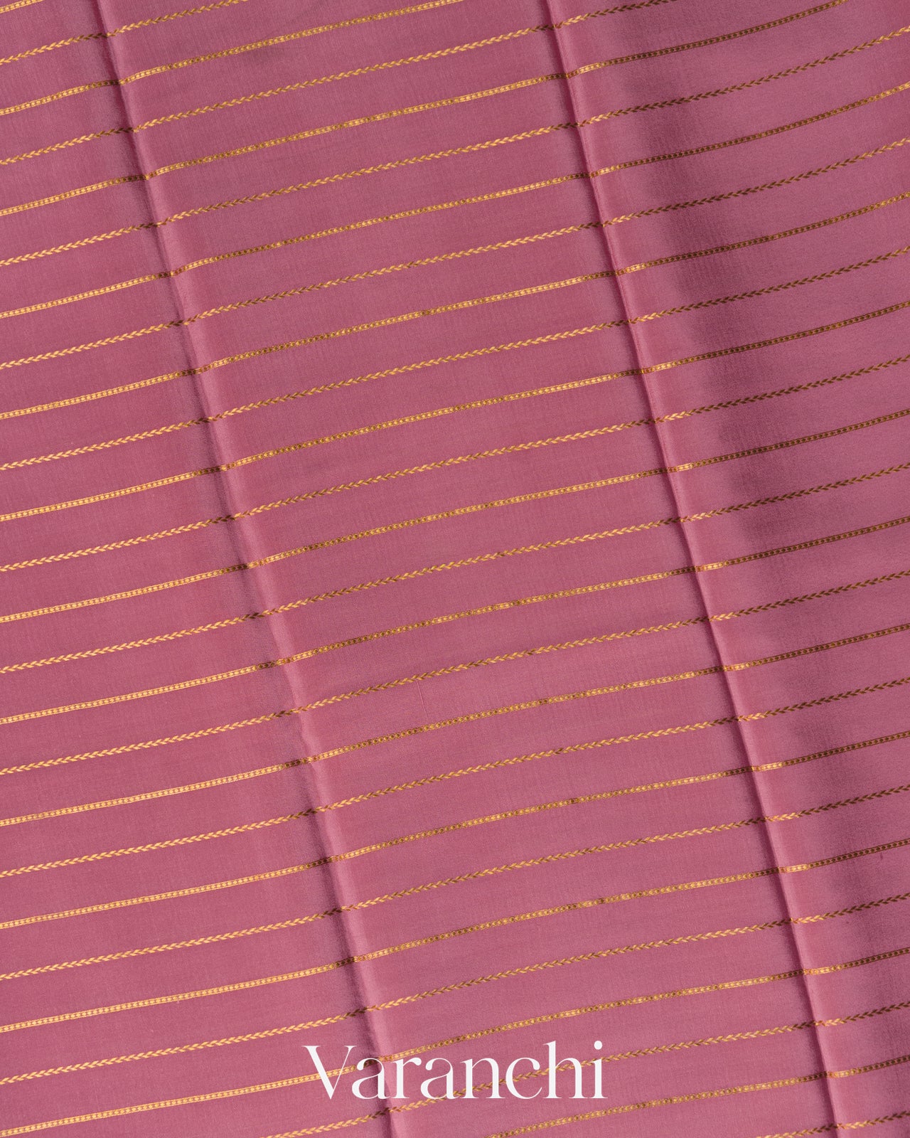 Baby Pink Striped Pure Mysore Crepe Silk Saree