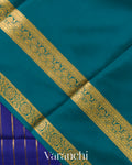 Royal Blue Striped Pure Mysore Crepe Silk Saree