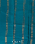 Royal Blue Striped Pure Mysore Crepe Silk Saree