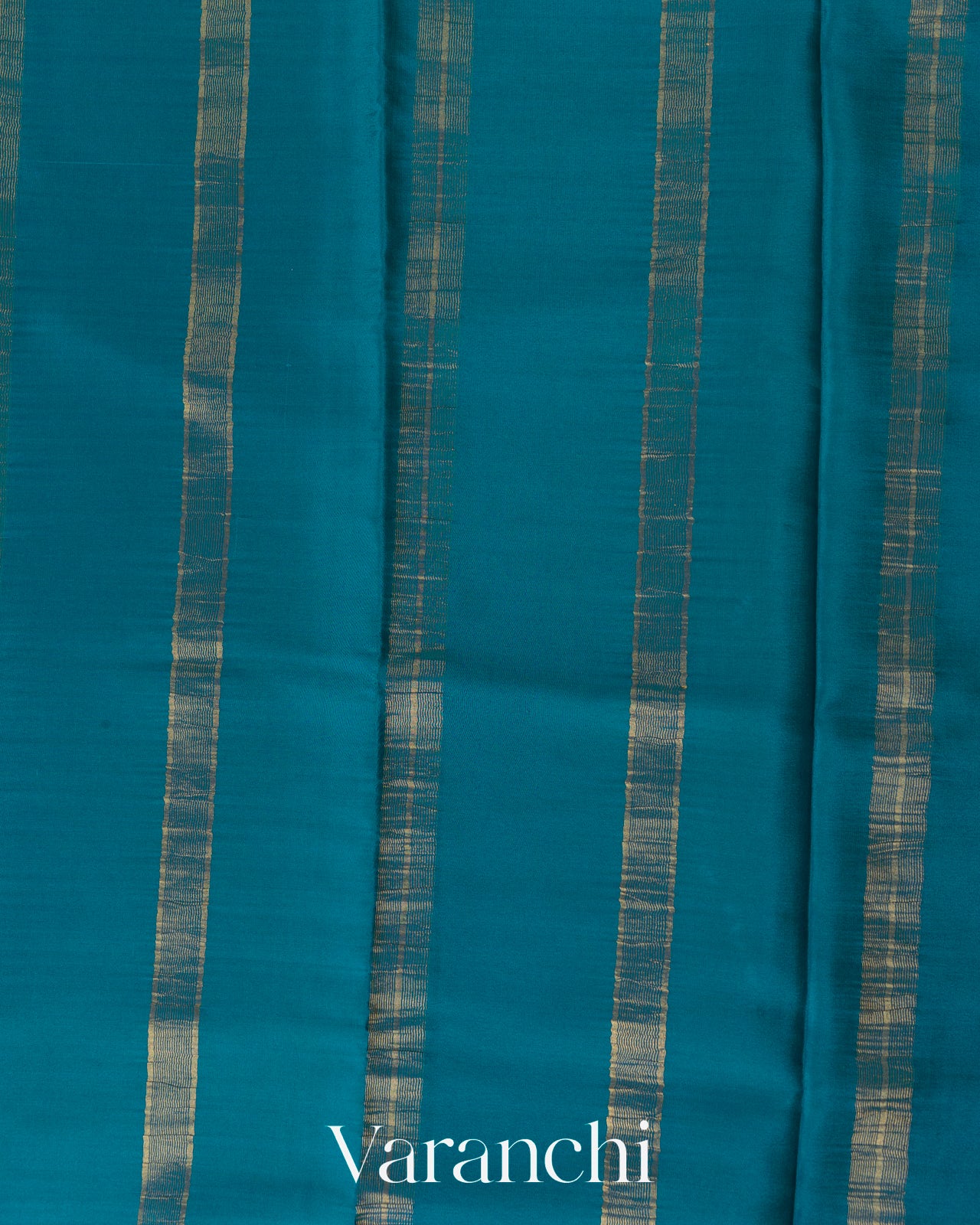 Royal Blue Striped Pure Mysore Crepe Silk Saree