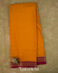 Mustard Orange Pure Mysore Crepe Silk Saree