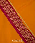 Mustard Orange Pure Mysore Crepe Silk Saree