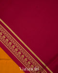 Mustard Orange Pure Mysore Crepe Silk Saree