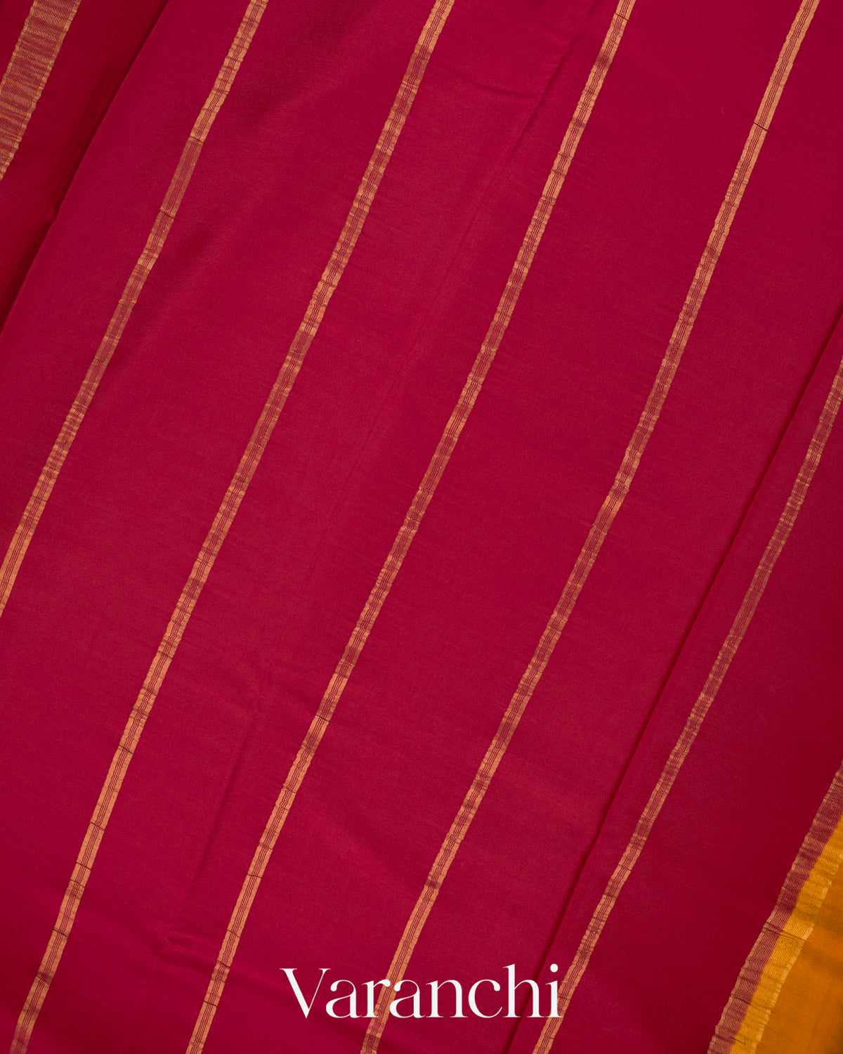Mustard Orange Pure Mysore Crepe Silk Saree