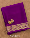 Royal Purple Pure Mysore Crepe Silk Saree