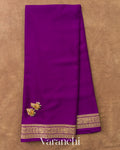Royal Purple Pure Mysore Crepe Silk Saree