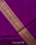 Royal Purple Pure Mysore Crepe Silk Saree