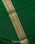 Bottle Green Pure Mysore Crepe Silk Saree
