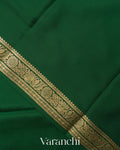 Bottle Green Pure Mysore Crepe Silk Saree