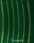 Bottle Green Pure Mysore Crepe Silk Saree