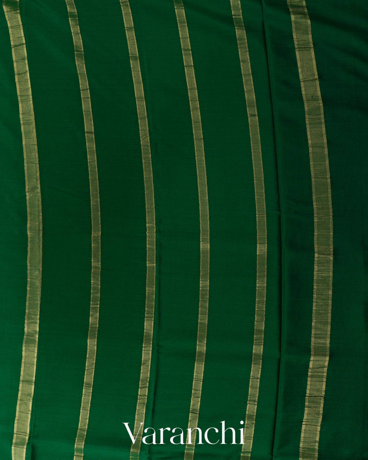 Bottle Green Pure Mysore Crepe Silk Saree