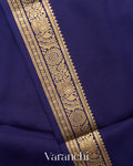 Navy Blue Pure Mysore Crepe Silk Saree