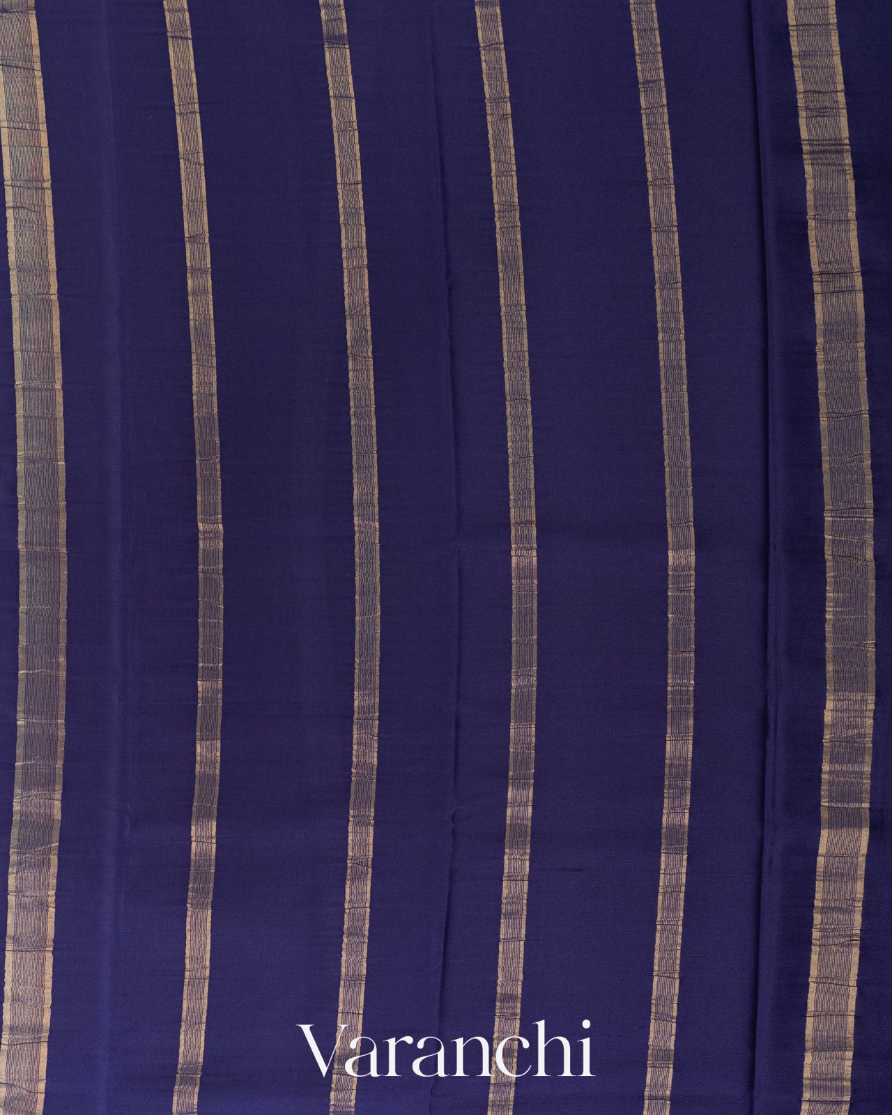 Navy Blue Pure Mysore Crepe Silk Saree