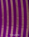 Purple Checkered Pure Mysore Crepe Silk Saree