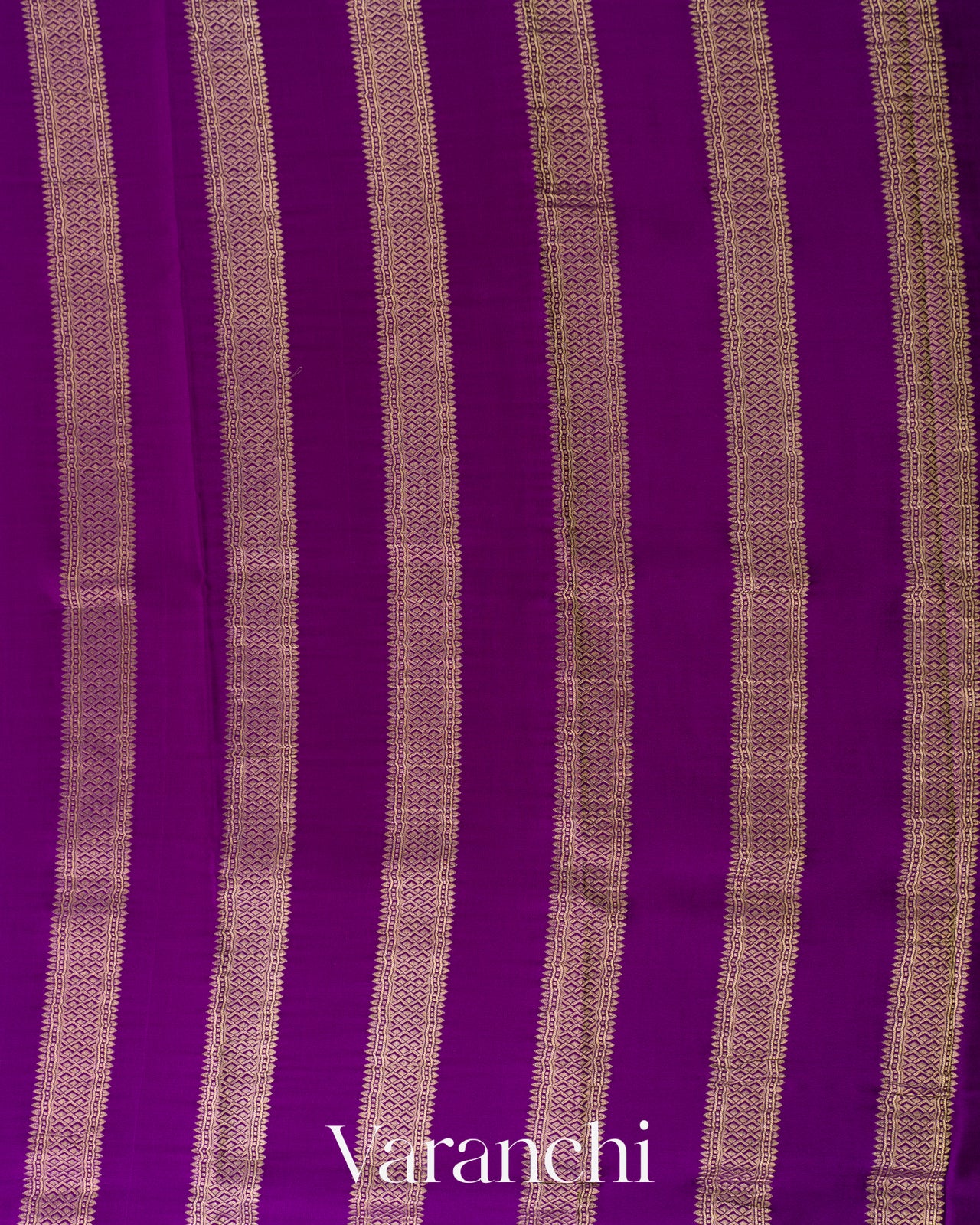 Purple Checkered Pure Mysore Crepe Silk Saree