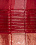 Maroon Tissue Pure Kora Silk Saree