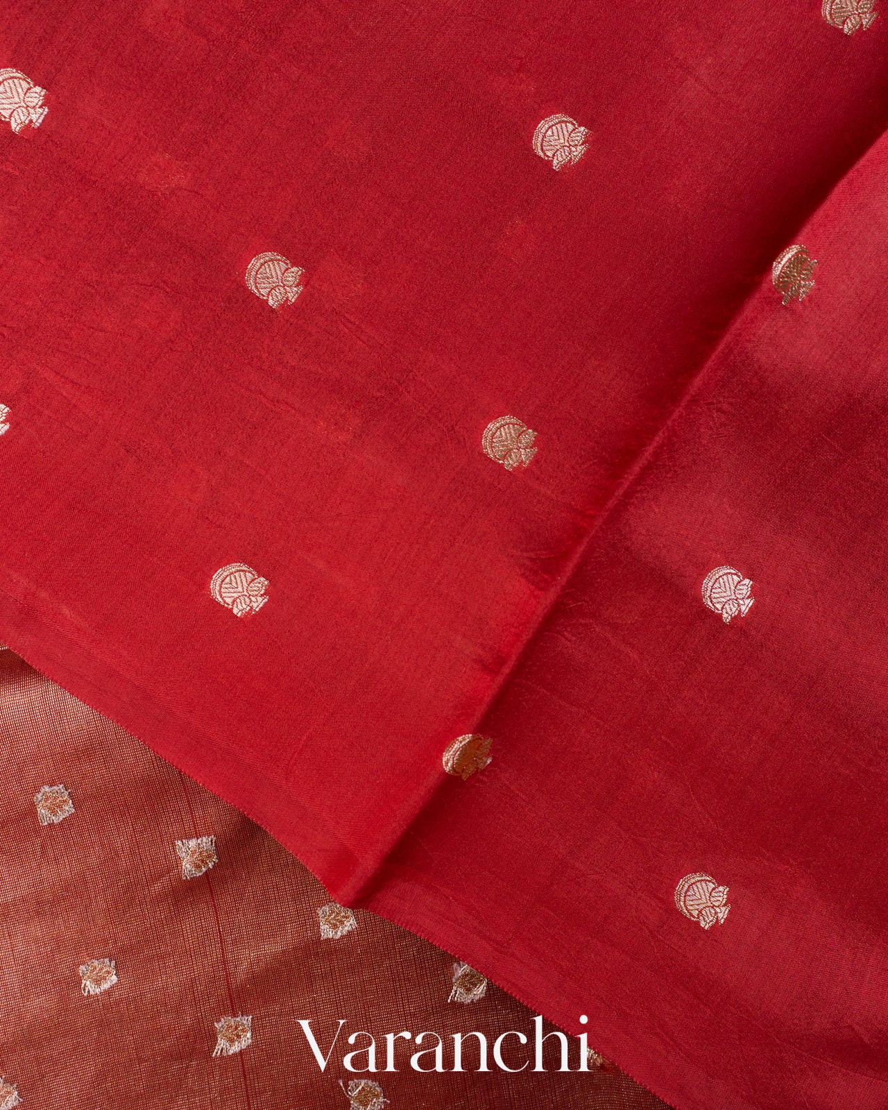 Maroon Tissue Pure Kora Silk Saree