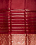 Maroon Tissue Pure Kora Silk Saree